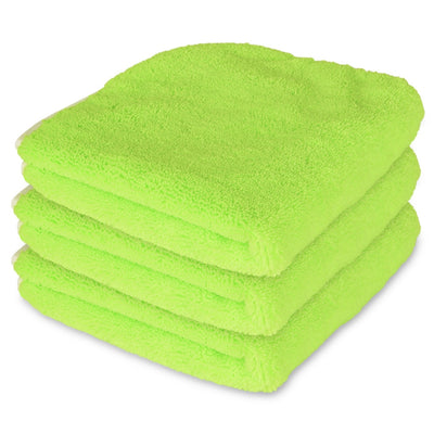Liquid X Multi-Purpose Microfiber Towel : Green w/ Silk Edges 16" x 16"