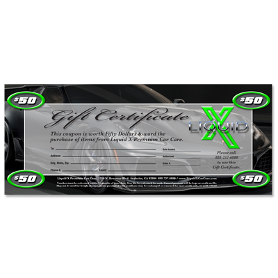Liquid X Premium Car Care Gift Card