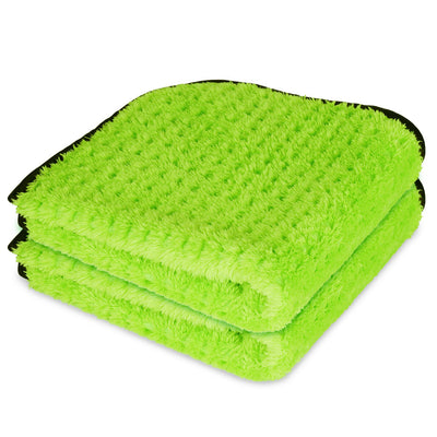 Microfiber Waffle-Weave Towels – Light Green 16×25 – Car Wash World