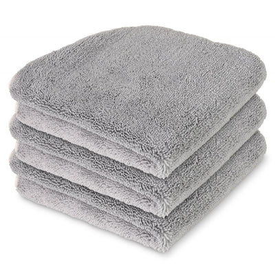 Liquid X Multi-Purpose Microfiber Towel : Gray w/ Silk Edges 16" x 16"